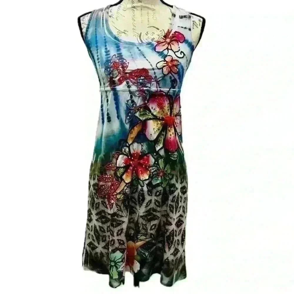 Spy Zone Floral Sleeveless Midi Dress